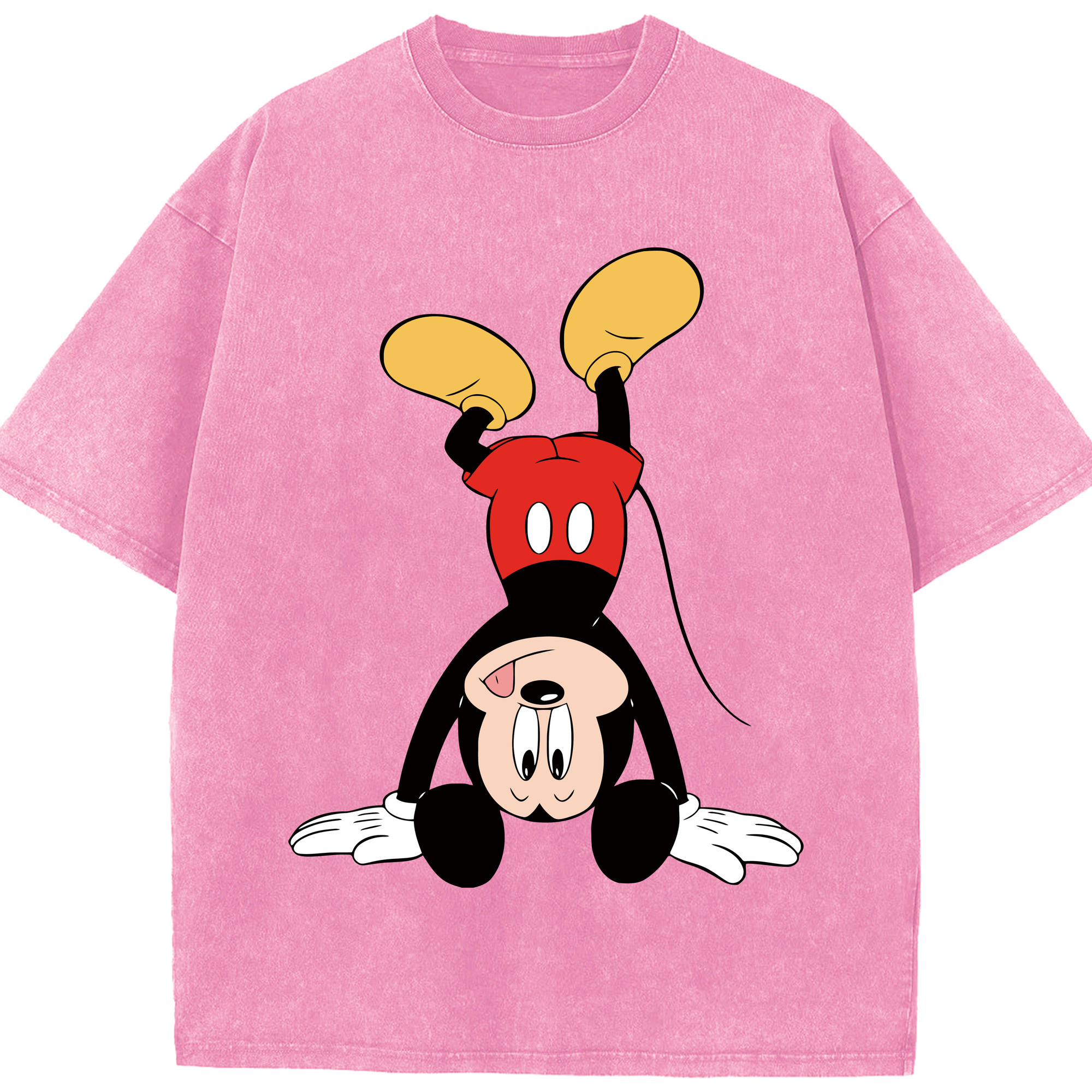 （画像用） ミッキーマウス Mickey Mouse 綿100% ヴィンテージ風 半袖Tシャツ（フロントプリント）